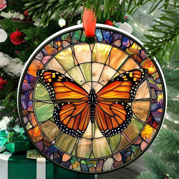 Monarch Butterfly Ornament Window Hangings, Cat Butterfly Sunflower Handcrafted Suncatchers, Gift for Cat Lovers Nature Lovers (), 2025, 2025, Seasonal Holiday Decor, Holiday