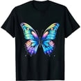 thumbnail image 1 of Monarch Butterfly Rainbow Cute Pastel Festival Colorful T-Shirt, 1 of 5