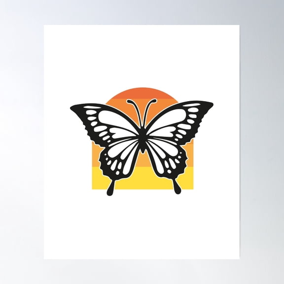 Monarch Butterfly Rapsody Poster Wall Art, Modern Wall Decor, 24x36 UNFRAMED
