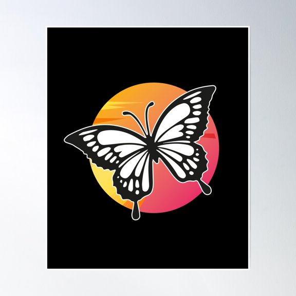 Monarch Butterfly Rapsody Poster Wall Art, Modern Wall Decor, 8x12 UNFRAMED
