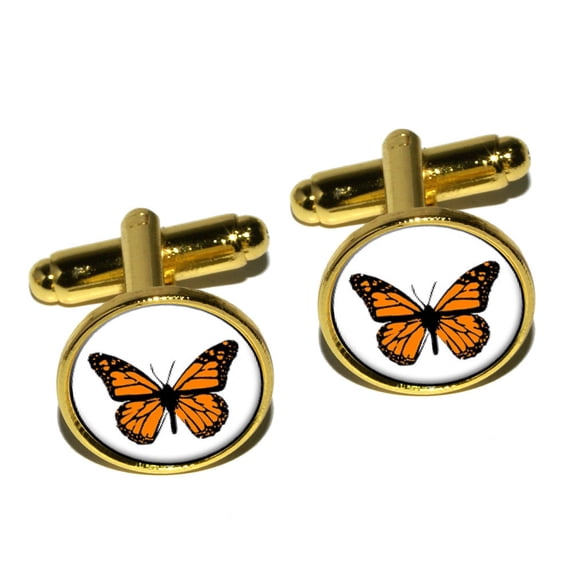 Monarch Butterfly Round Cufflinks