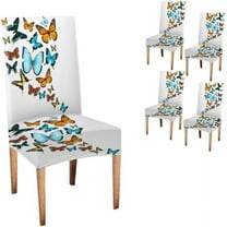 Monarch Butterfly Stretch Chair Covers for Dining Room Set of 4,Printed Stretchable Dining Chair Slipcover Washable Removable for Dining Room,Living Room,Hotel,Banquet,Party