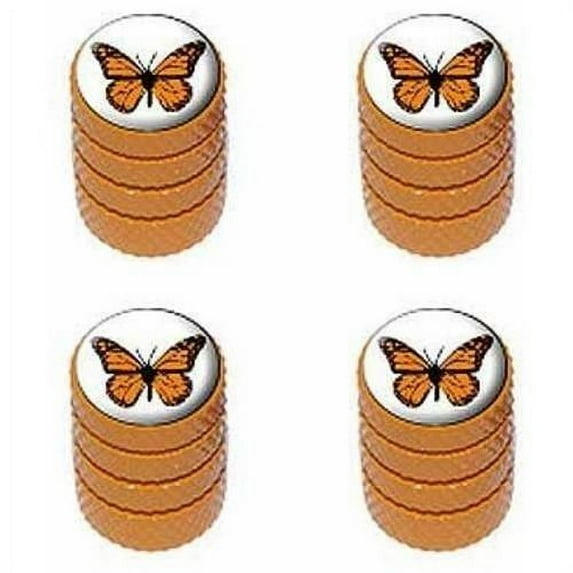 Monarch Butterfly Tire Rim Wheel Aluminum Valve Stem Caps, Multiple Colors
