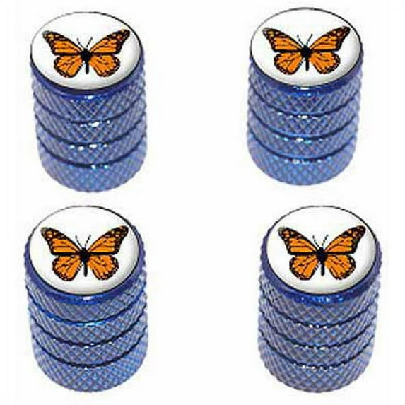 Monarch Butterfly Tire Rim Wheel Aluminum Valve Stem Caps, Multiple Colors
