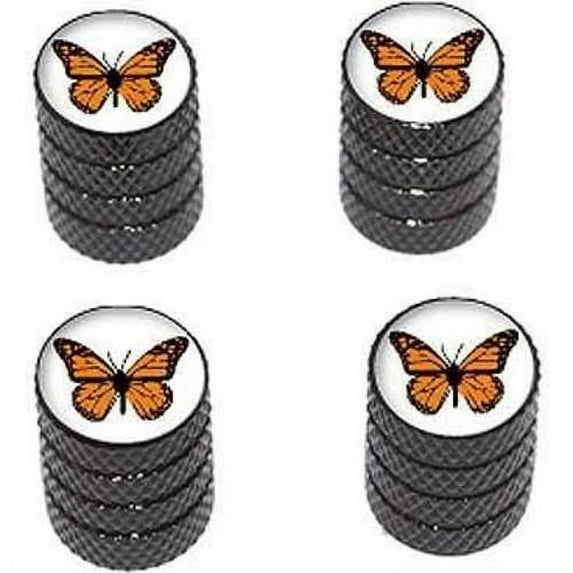 Monarch Butterfly Tire Rim Wheel Aluminum Valve Stem Caps, Multiple Colors