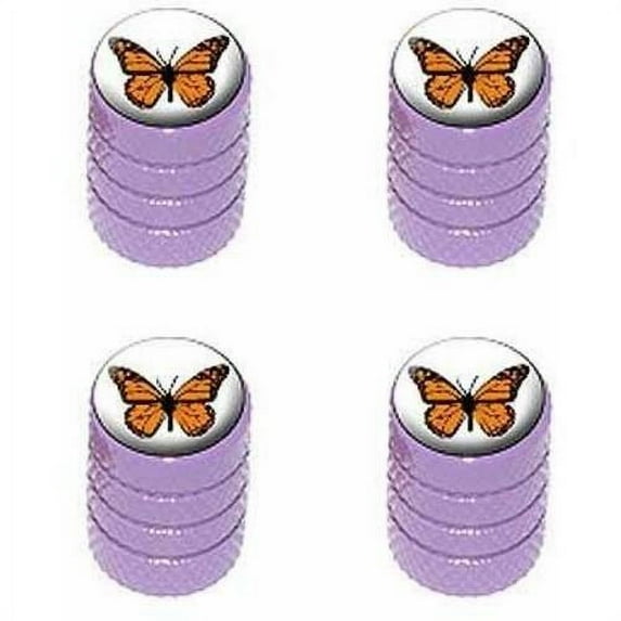 Monarch Butterfly Tire Rim Wheel Aluminum Valve Stem Caps, Multiple Colors