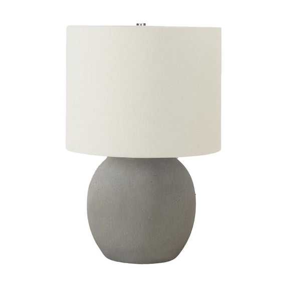 Lighting, 20"H, Table Lamp, Grey Concrete, Ivory / Cream Shade, Contemporary