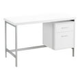 thumbnail image 1 of Monarch Computer Desk 48"L / White / Silver Metal, 1 of 4