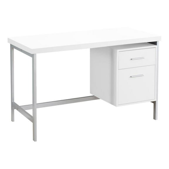 Monarch Computer Desk 48"L / White / Silver Metal