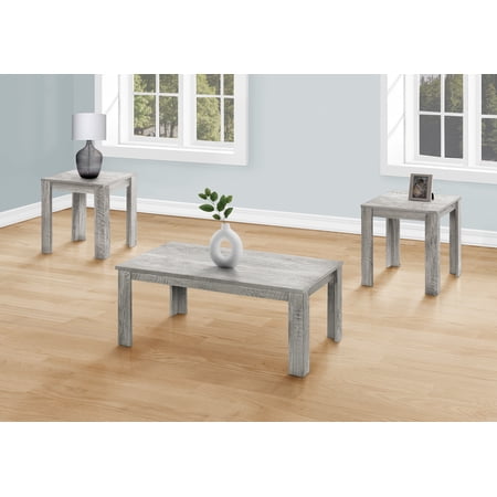 Monarch Contemporary Coffee Table Set, Gray Laminate, 3 Piece