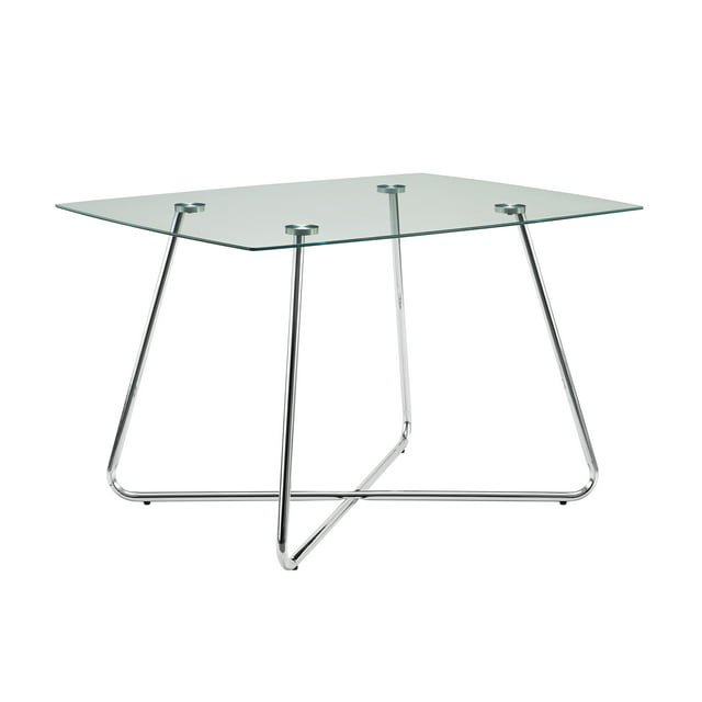 Monarch Dining Table 36"X 48" / Chrome With 8Mm Tempered Glass