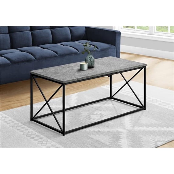 Monarch I 3785 18 x 20 x 40.5 in. Contemporary & Modern Rectangle Coffee Table, Gray & Black
