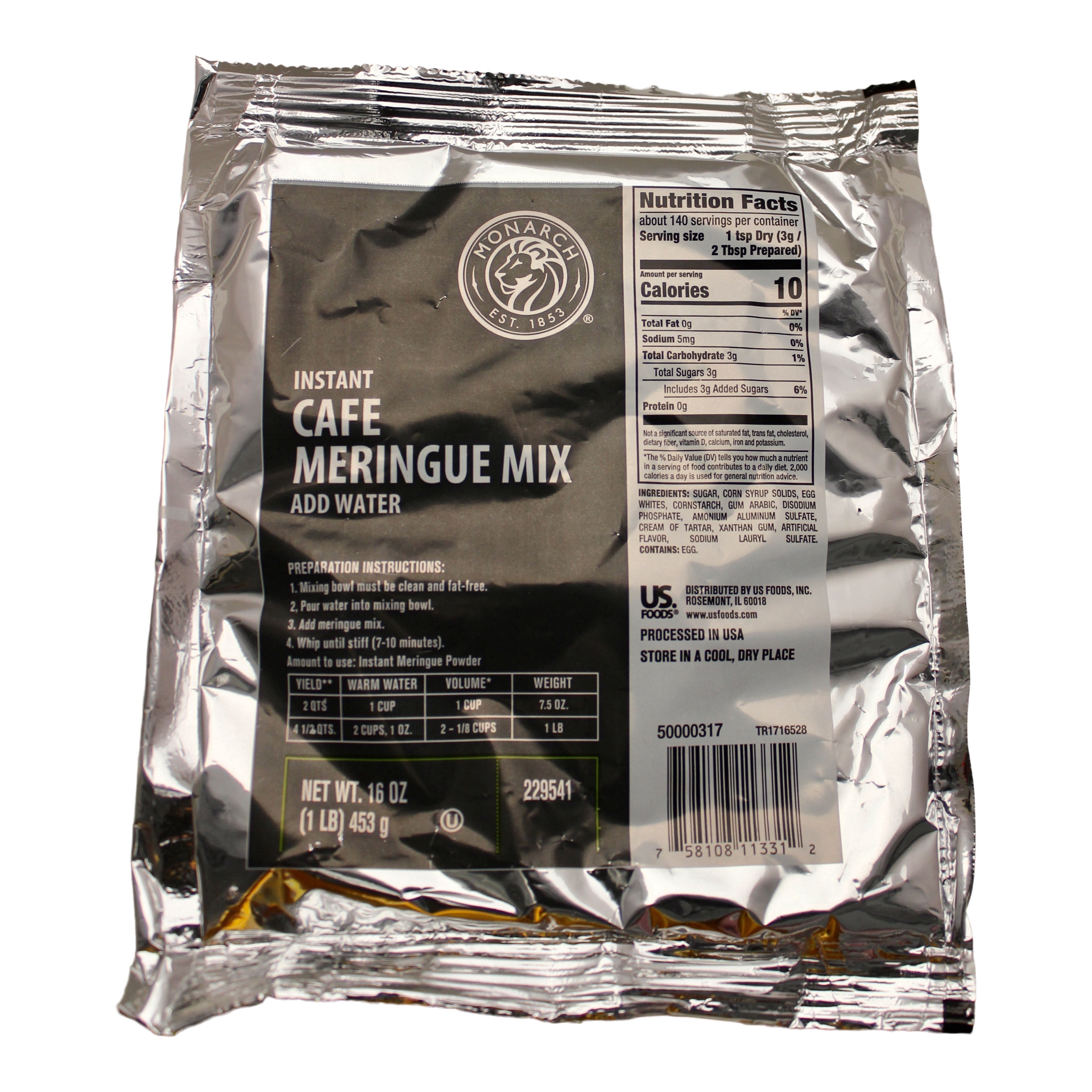 Instant Meringue Mix Powder - White Vanilla Meringue Powder for Baking, Royal Icing and Meringue