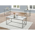 thumbnail image 1 of Monarch Modern End Side Accent Faux Marble 3 Pieces Coffee Table Set, White, 1 of 4