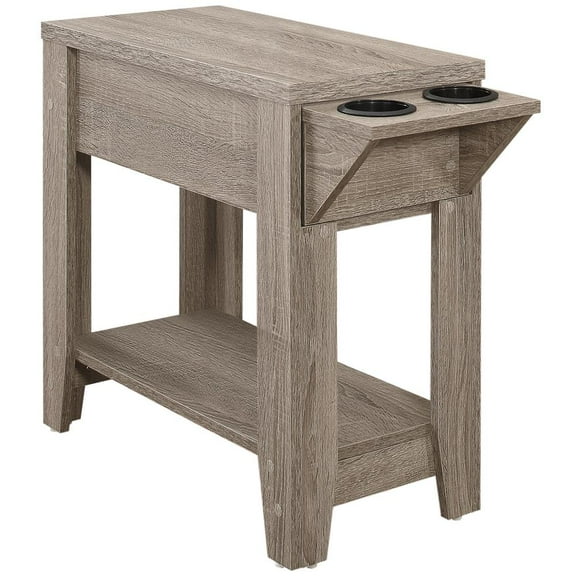 Monarch Modern Shelves Wood Composite Rectangle End Table, Dark Taupe