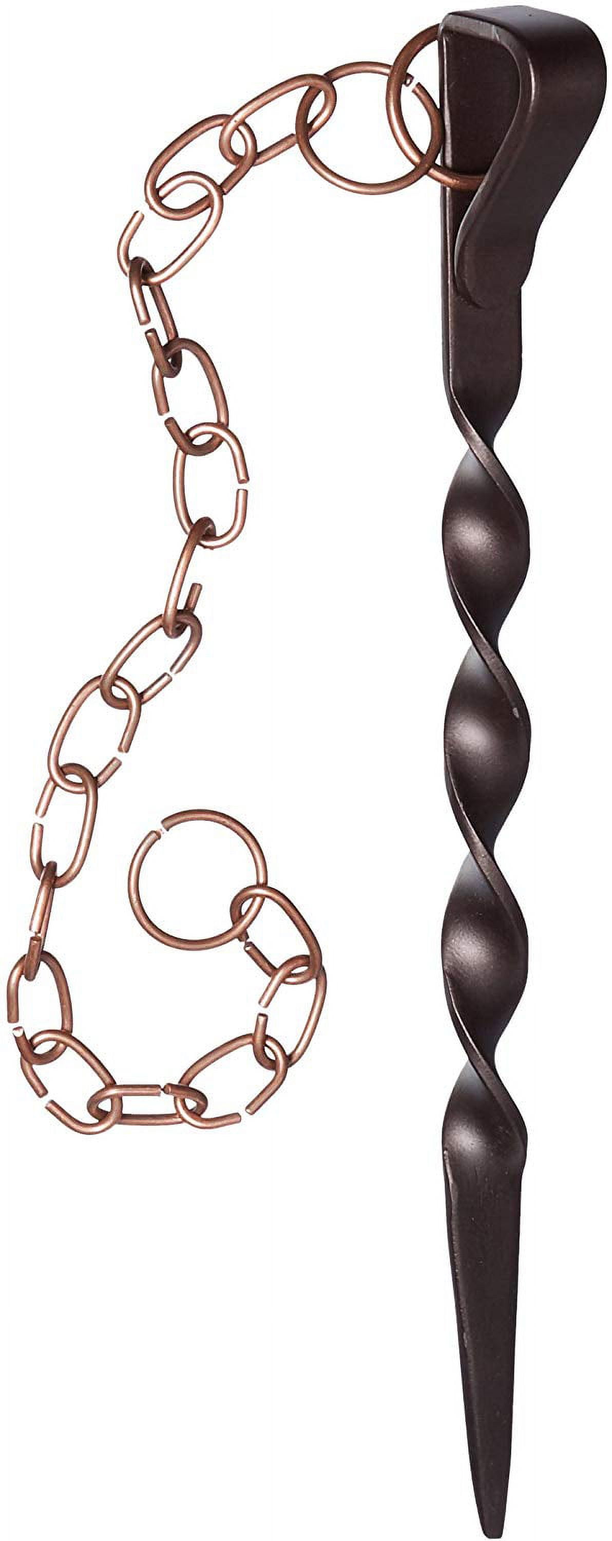 Brown and Copper Powder Coated Iron Rain Chain Anchoring Stake