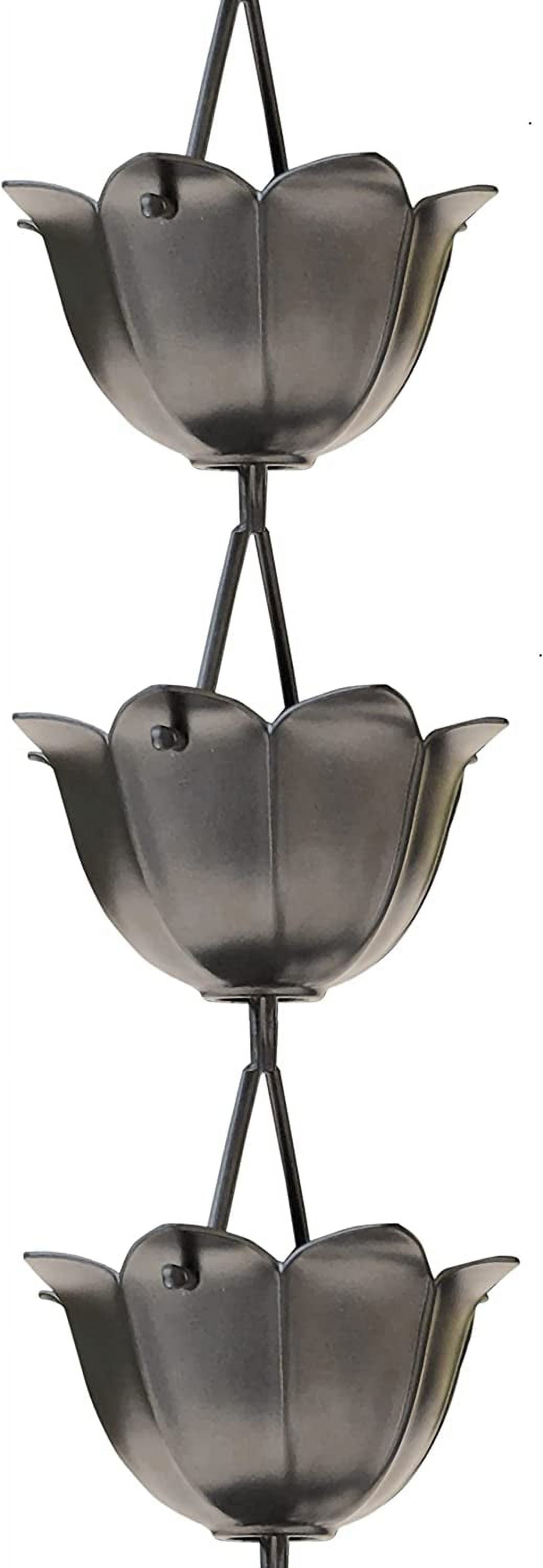 Pewter Aluminum Lotus Cup Rain Chain for Gutters