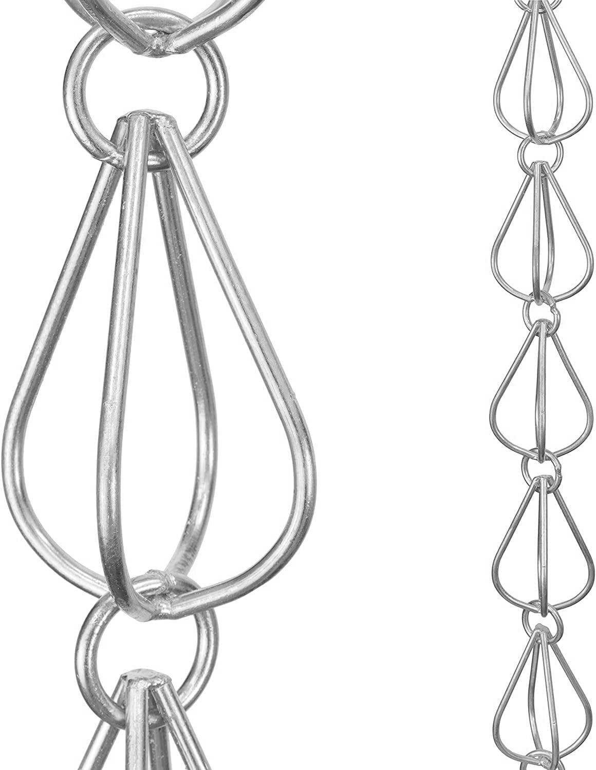 Monarch Rain Chains Aluminum Teardrop Rain Chain Replacement Downspout for Gutters, 8.5 feet L