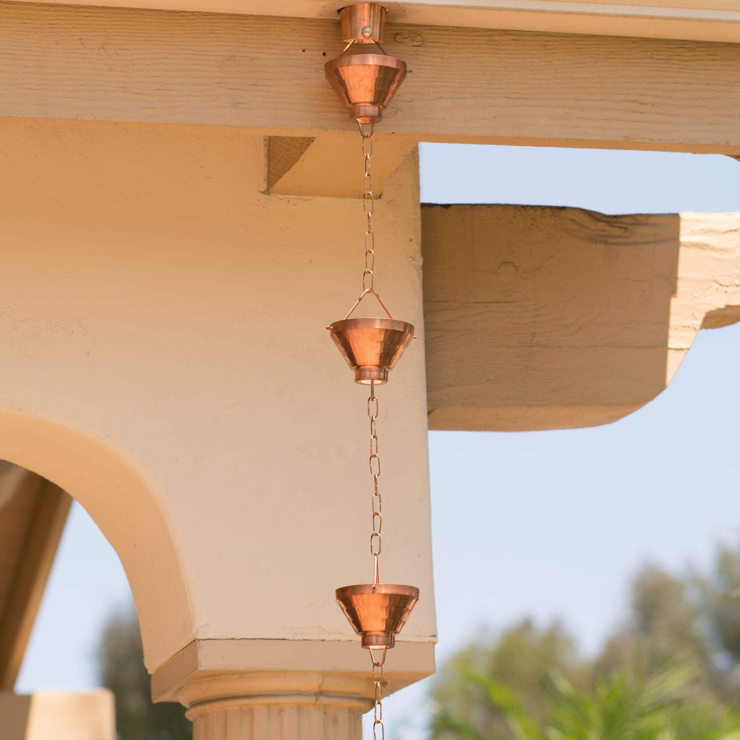 8.5 ft Pure Copper Large Cup Rain Chain