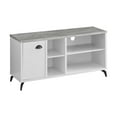 thumbnail image 1 of Monarch Specialties 48 in. L TV Stand, 1 Door, 4 Shelves, Faux Concrete, Brown Reclaimed Wood-Look, 1 of 4