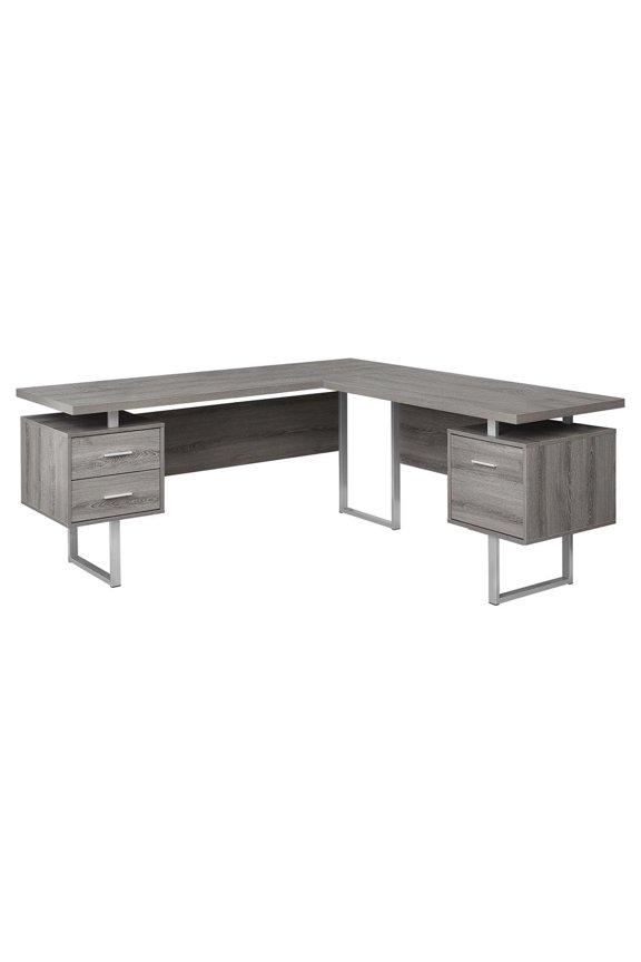 70 Inch Contemporary Furniture Computer Desk, Dark Taupe