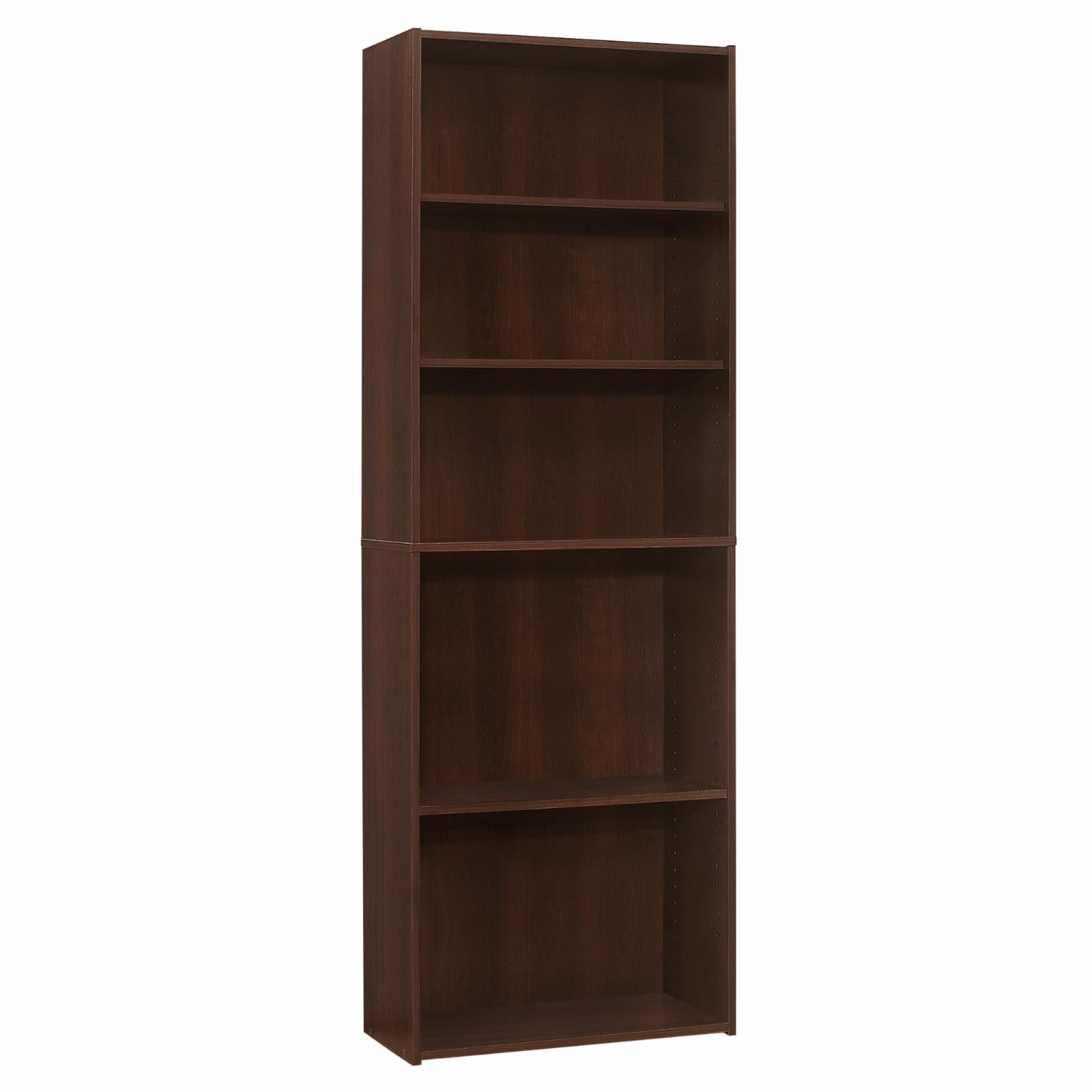 Mahogany 5 Shelf Bookcase - 72 Tall 36 x 12 x 72 : LBC361272