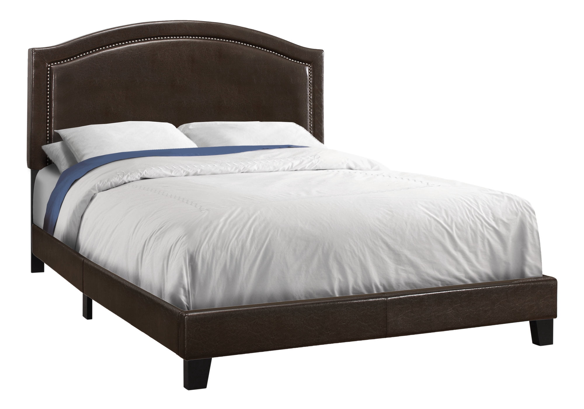 Contemporary Home Living 85.75" Brown Transitional Rectangular Bed Frame - Queen Size