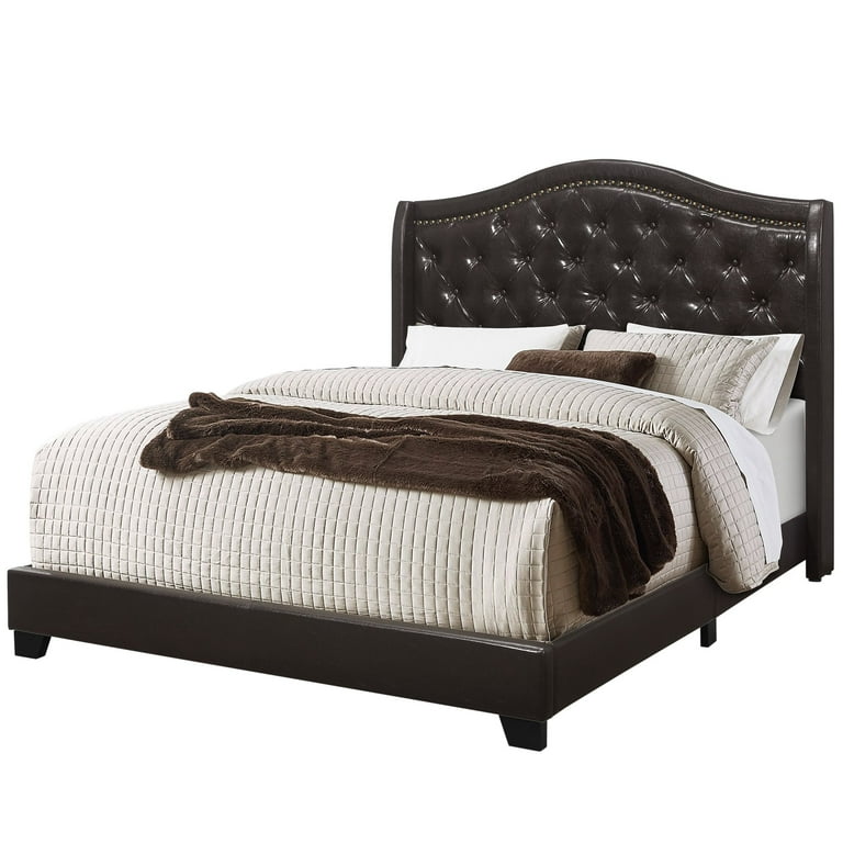 Yusuf tufted upholstered low 2024 profile standard bed