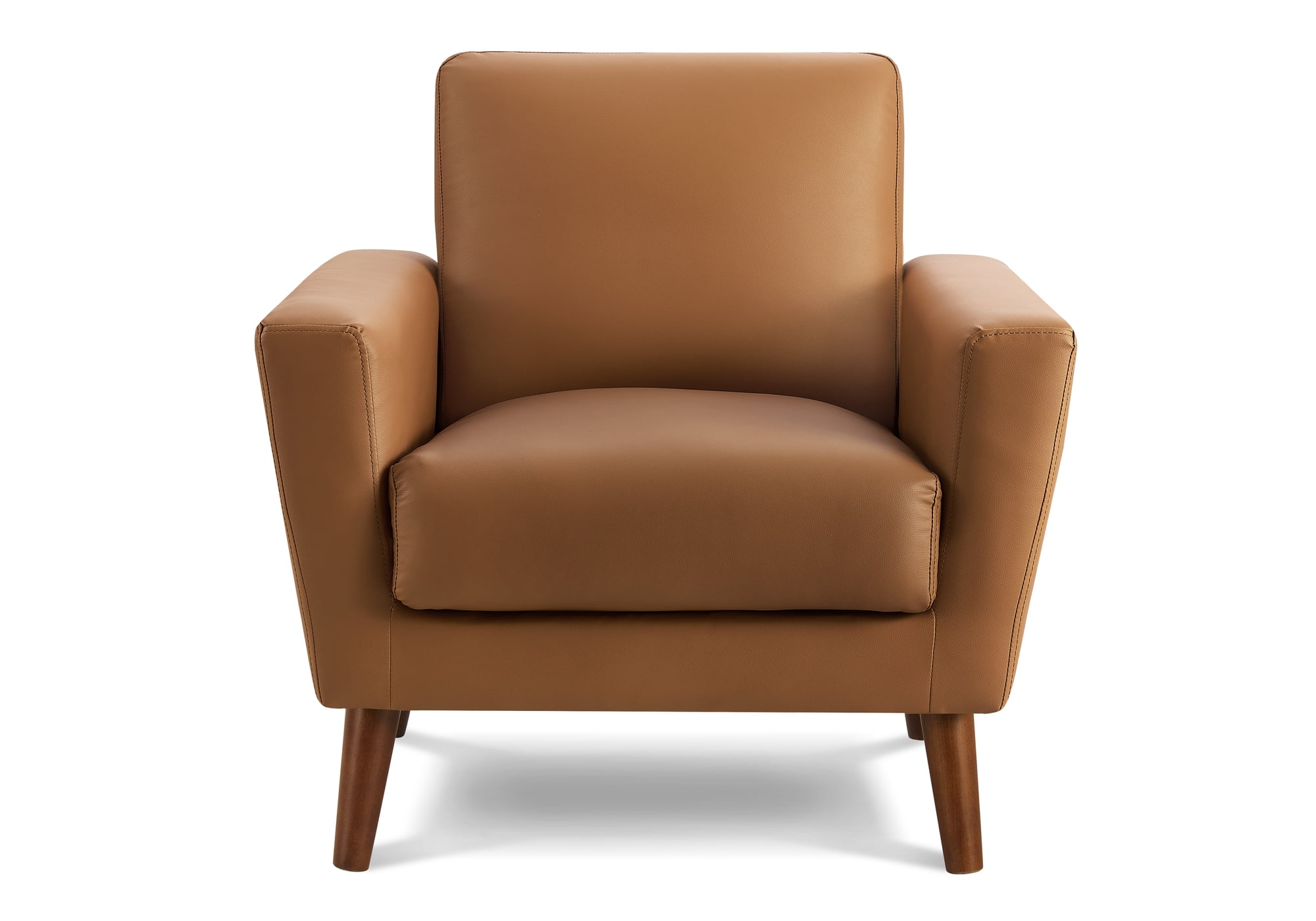 Monarch Specialties - 8J21710 Chair, 34" Wide, Upholstered, Accent Chair, Cognac Leather Look
