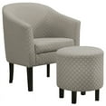 thumbnail image 1 of Monarch Barrel Chair and Ottoman in Light Gray and Dark Brown, 1 of 3
