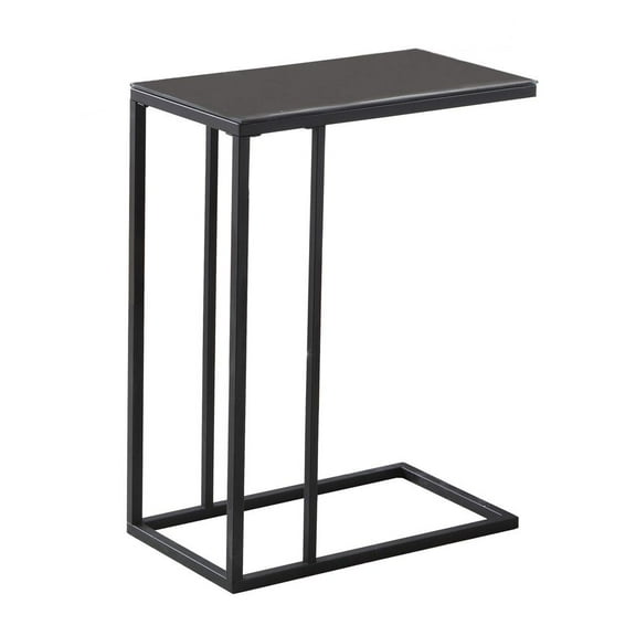 Monarch Specialties Accent Table, C-shaped, End, Side, Snack, Bedroom, Black Tempered Glass