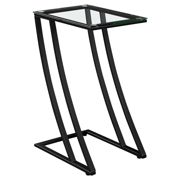 Monarch Specialties Accent Table, C-shaped, End, Side, Snack, Living Room, Bedroom, Tempered Glass