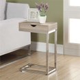 thumbnail image 1 of Monarch Specialties Accent Table - Chrome Metal, Natural With A Drawer, 1 of 2