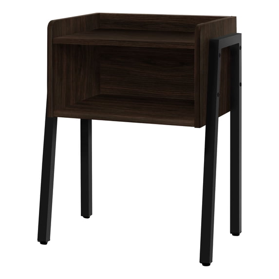 Contemporary Home Living 23.25" Chocolate Brown and Black Metal Rectangular Multipurpose Accent End