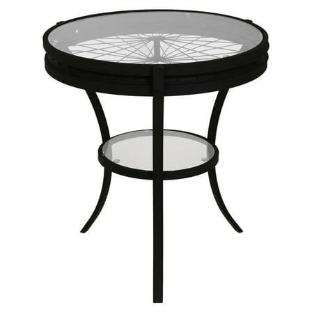 Monarch Specialties Accent Table, Side, End, Nightstand, Lamp, Round, Bedroom, Clear Tempered Glass