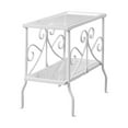 thumbnail image 1 of Monarch Specialties Accent Table White Metal With Tempered Glass, 1 of 6