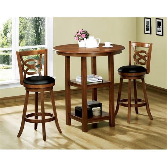 Monarch Specialties Barstool 2Pcs, 39"H, Swivel, Oak Counter Height