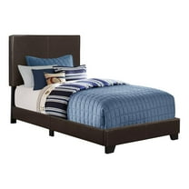 Monarch Bed Twin Size/Dark Brown Leather Look