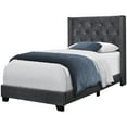 thumbnail image 1 of Monarch Specialties Bed - Twin Size/Dark Grey Velvet with Chrome Trim, 1 of 5