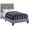 thumbnail image 1 of Monarch Specialties Bed - Twin Size, Grey Leather-Look, 1 of 3