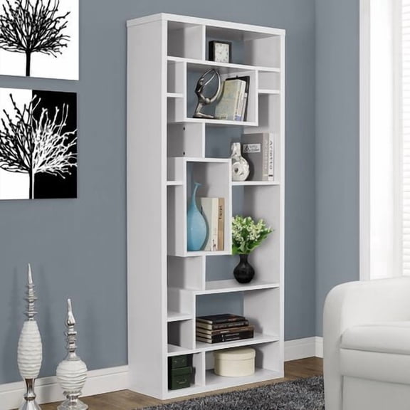 Monarch Specialties Bookcase 72"H, White