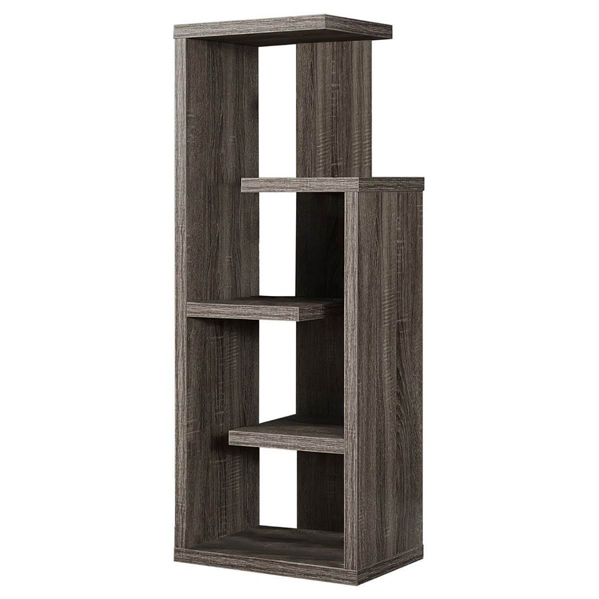 Dark Taupe 48" 5-Tier Stackable Wood-Look Bookcase