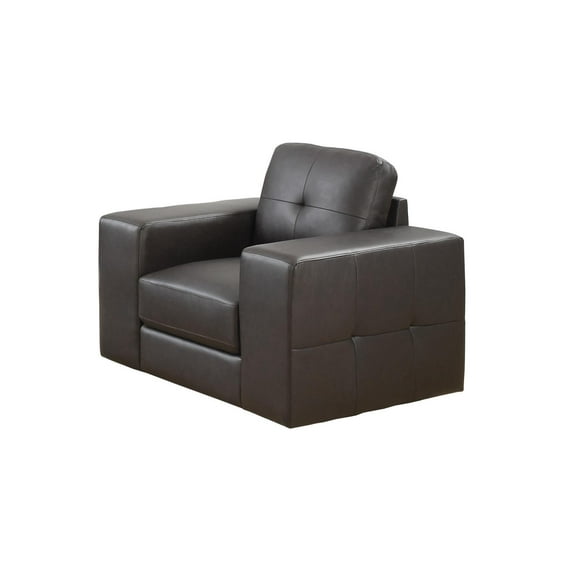 CHAIR - DARK BROWN BONDED LEATHER / MATCH