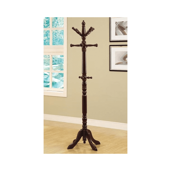 Monarch Specialties Coat Rack, Hall Tree, 11 Hooks, Entryway, 73"H, Bedroom, Brown Wood