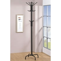 Monarch Specialties Coat Rack, Hall Tree, 12 Hooks, Entryway, 70"H, Bedroom, Black Metal