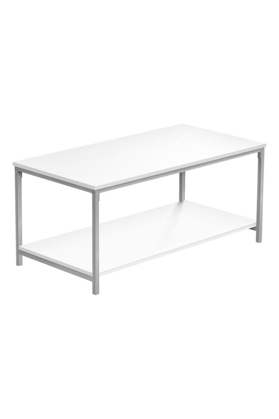 Coffee Table, Accent, Cocktail, Rectangular, Living Room, 40"L, White Laminate