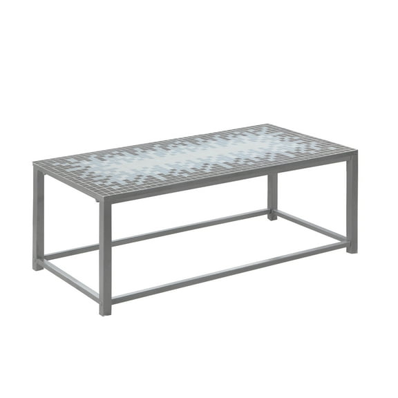 Monarch Specialties Coffee Table, Accent, Cocktail, Rectangular, Living Room, 42" L, Blue Tile