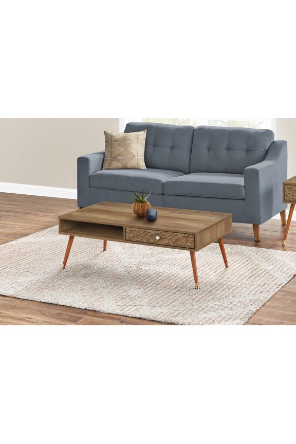 Coffee Table, Accent, Cocktail, Storage, Living Room, 44"L, Walnut Laminate