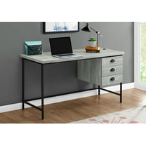 Monarch Specialties Computer Desk - 55"L, Grey Reclaimed Wood, Black Metal