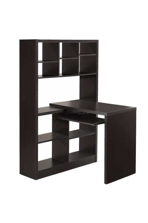 Computer Desk, Bookcase, Corner, L Shape, Work, Laptop, Brown Laminate